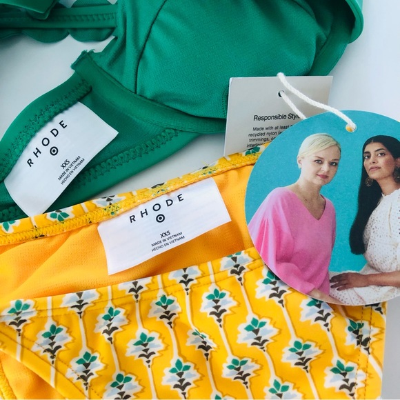 Rhode x Target Bikini Set Scallop Top & Dainty Lotus Cheeky Bottom, XXS NWT - Picture 2 of 11